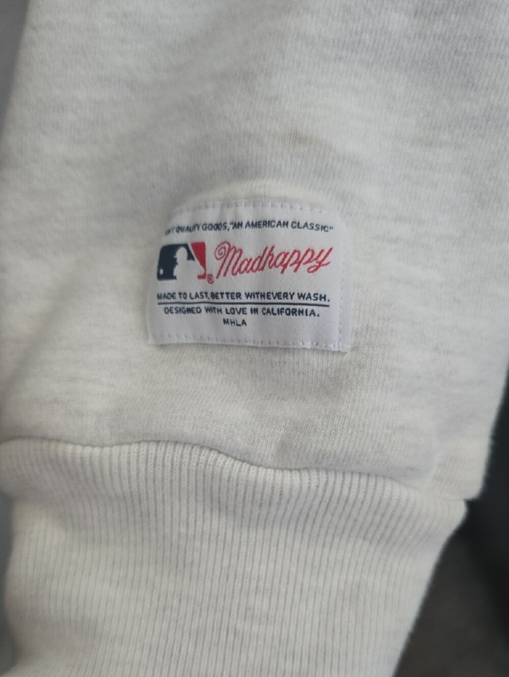 Mens M Genuine Merchandise White Hoodie with Blue Los Angeles Dodgers Logo - Picture 6 of 8